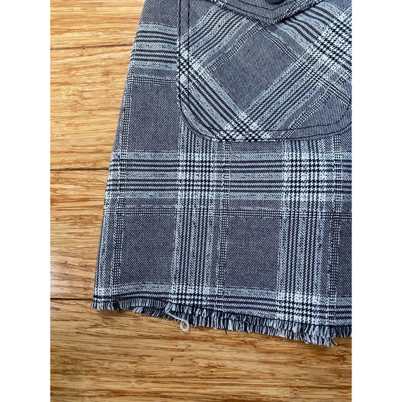 Urban Outfitters Plaid Mini Skirt with Buttons Womens Small Grey White Black - Picture 4 of 11